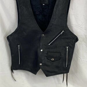 Harley Davidson Men's Black and Orange Gilet size 46